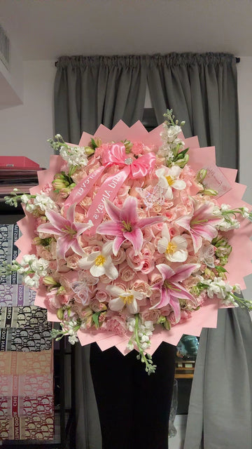 Aurora Pink Lilies Bouquet 💐