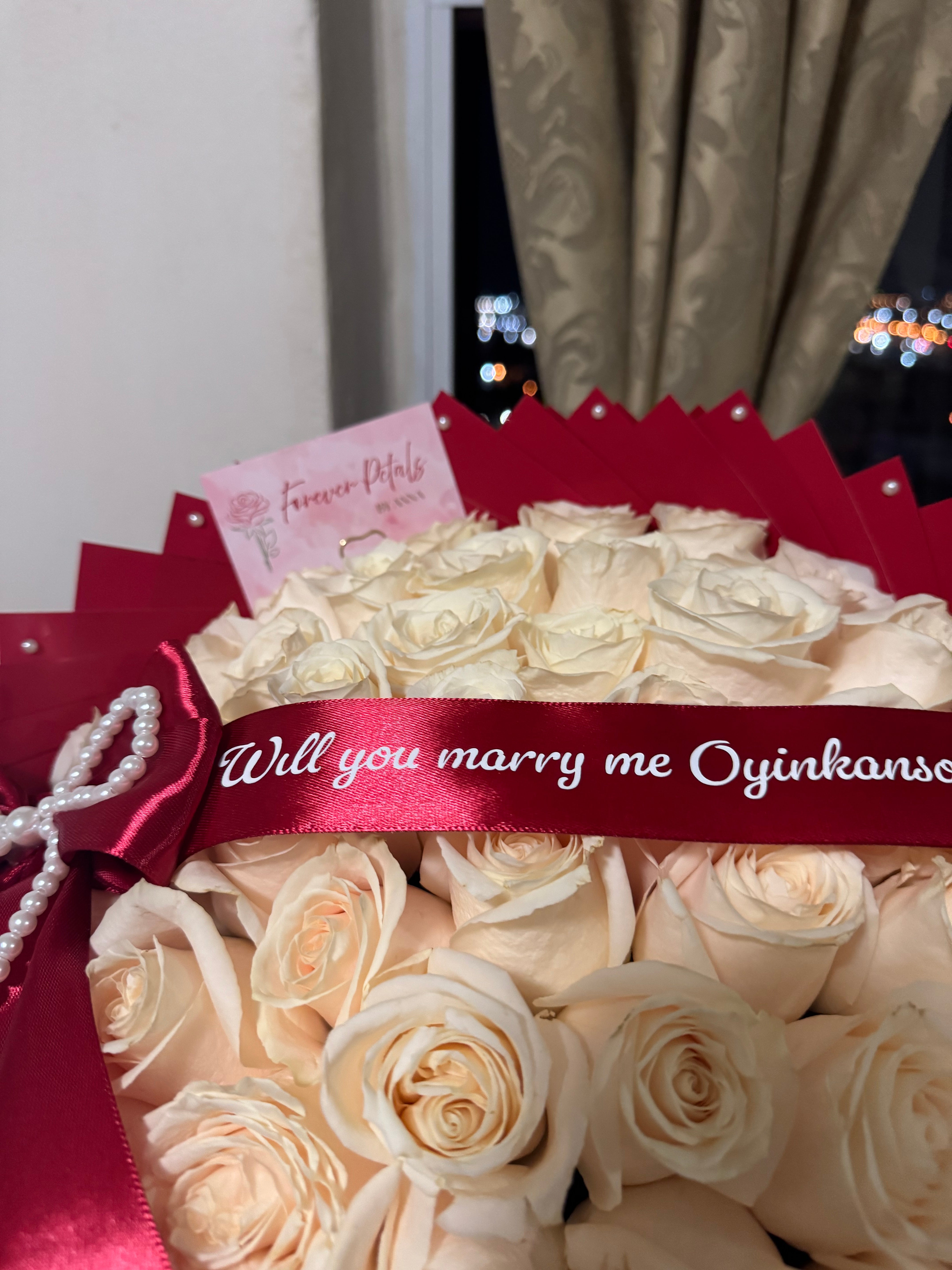 White Proposal Bouquet