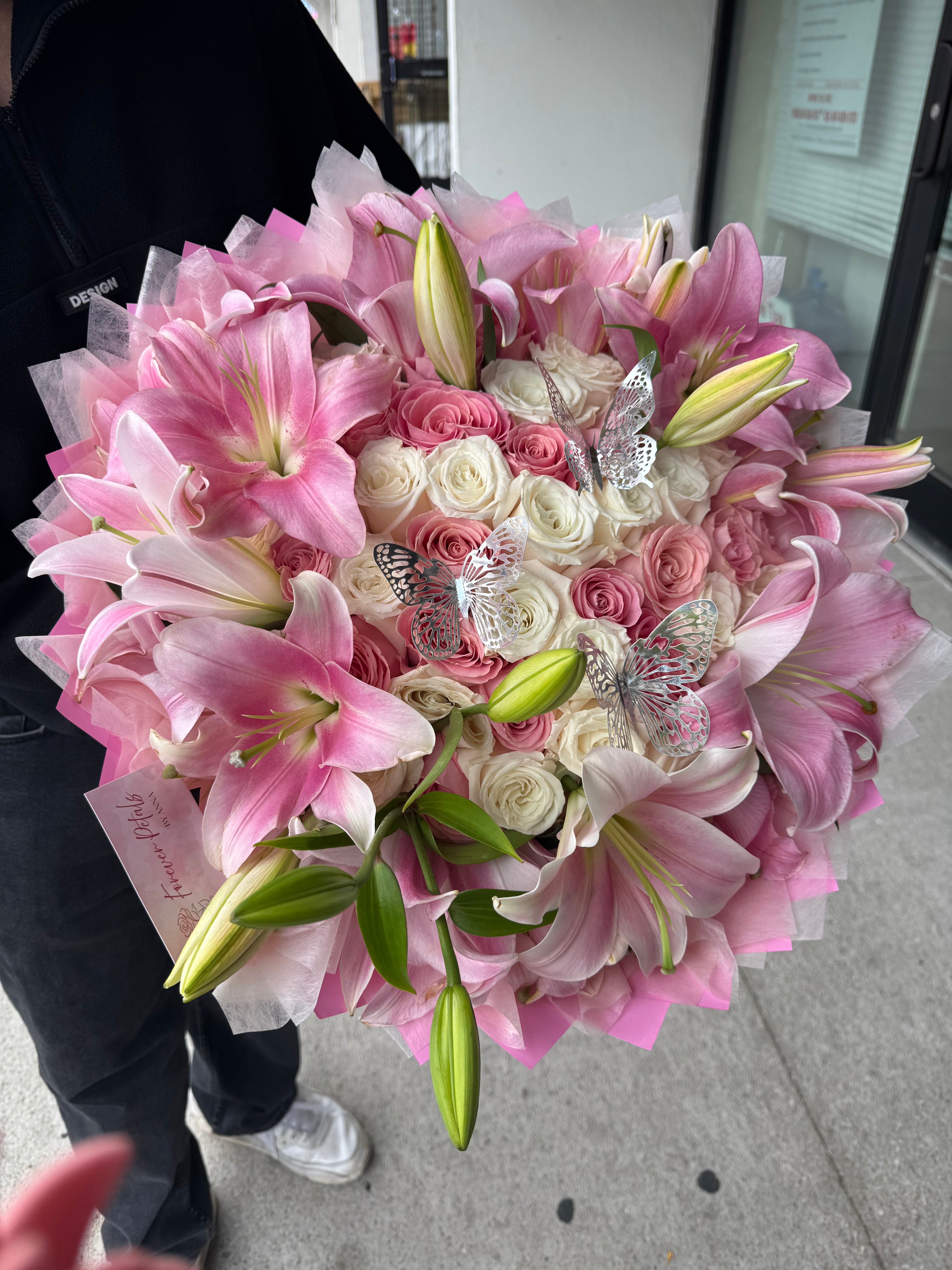 Pink Blooming Lilies Bouquet