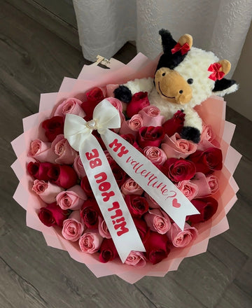 50 Count Rose and Plush Bouquet 💐