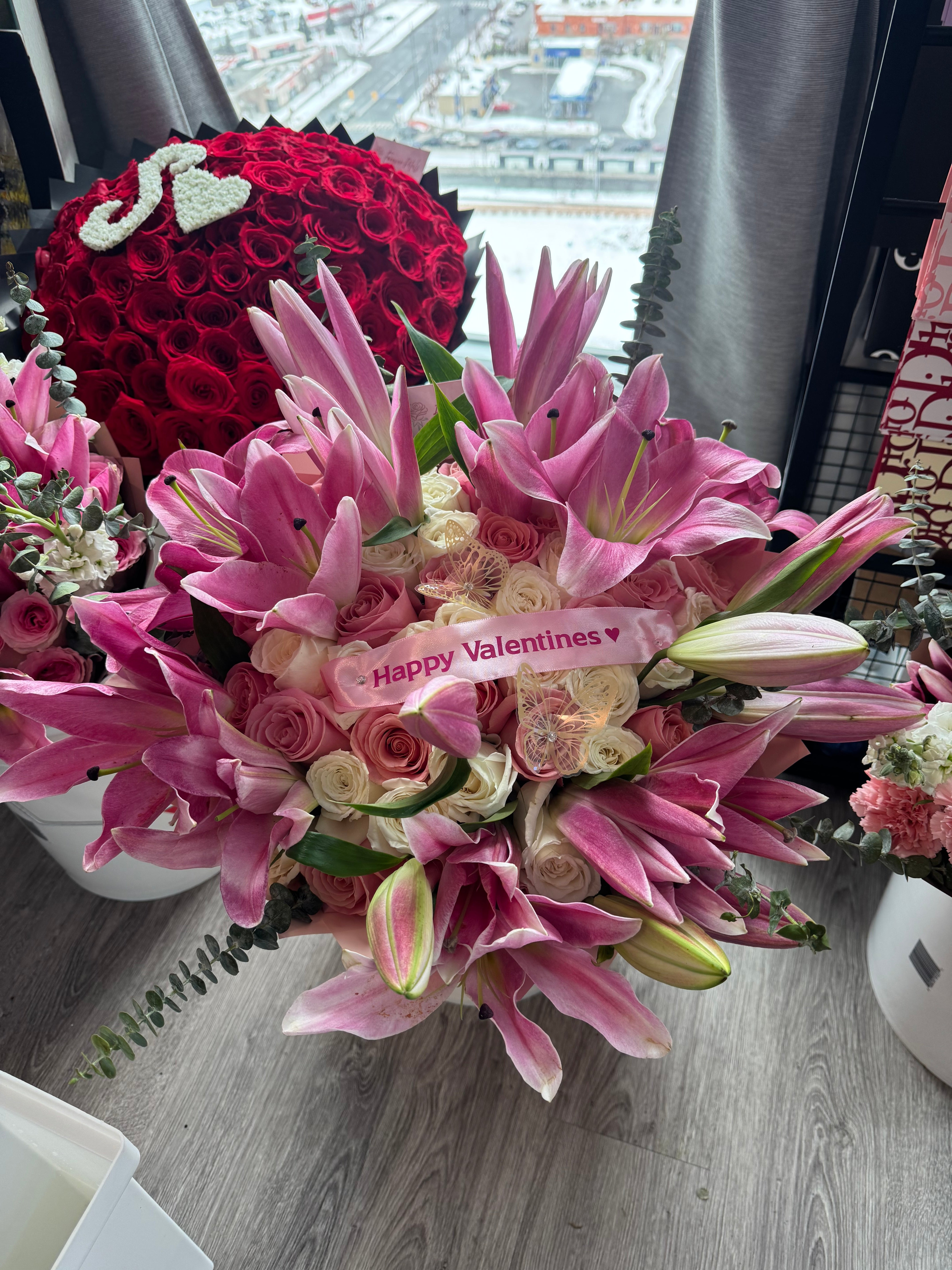 Pink Obsessed lilies bouquet