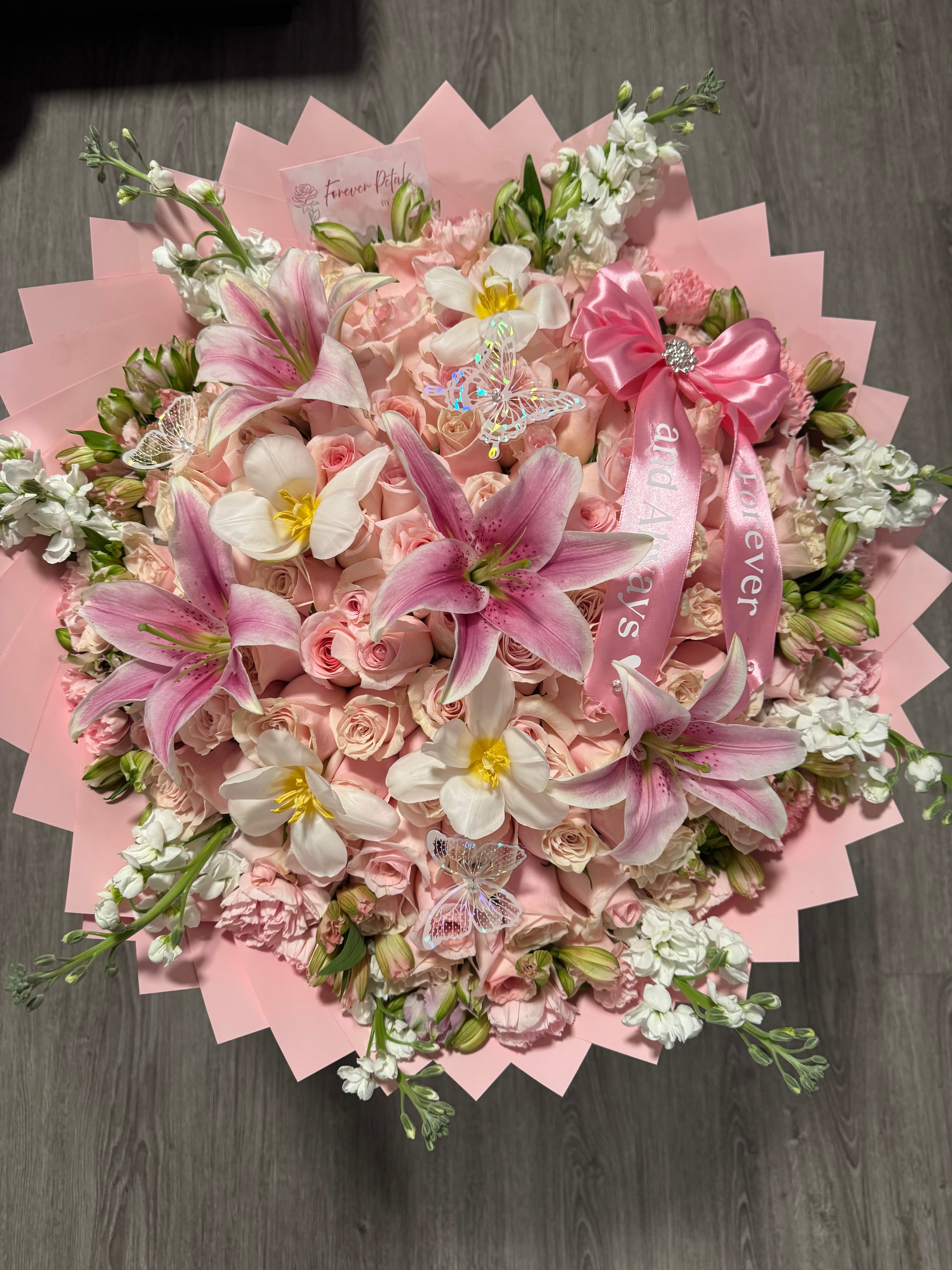 Aurora Pink Lilies Bouquet 💐