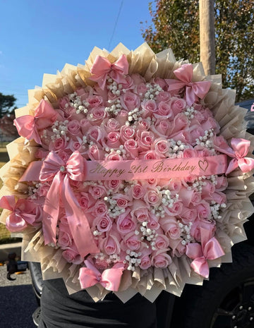 100 Pink Bloom Bowquet 🎀