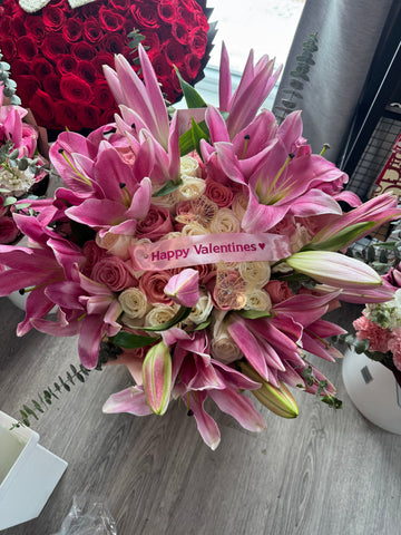 Pink Obsessed lilies bouquet