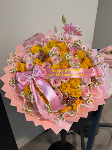 Pink & Yellow Dreams Bouquet💛