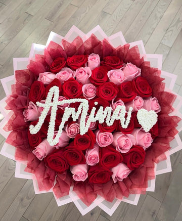Lovers’ Blend — 50 Pink & Red Roses Bouquet 💗