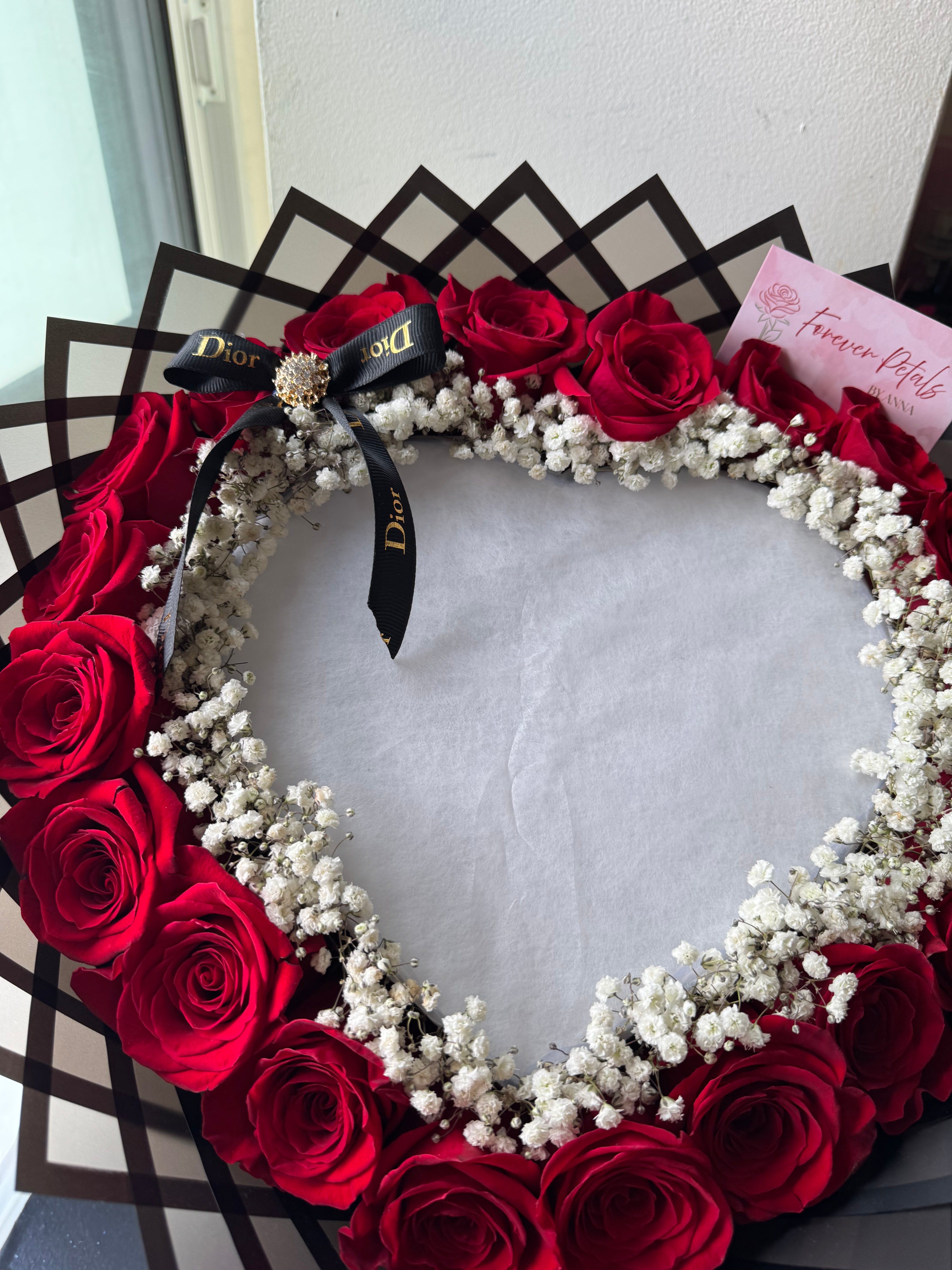 Burning Heart Bouquet - Custom message