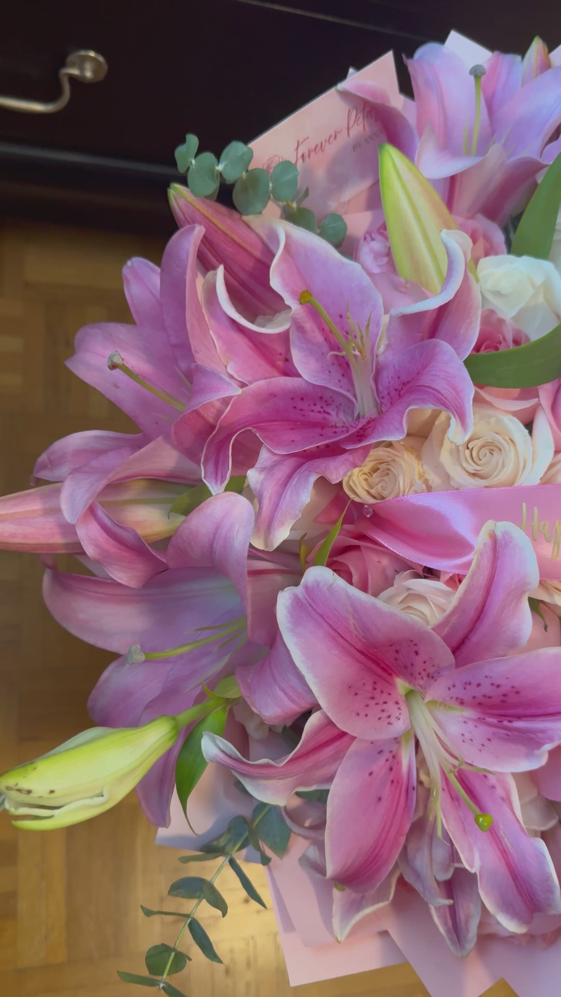 50 Count Lilies Rim Pretty Pink Bouquet
