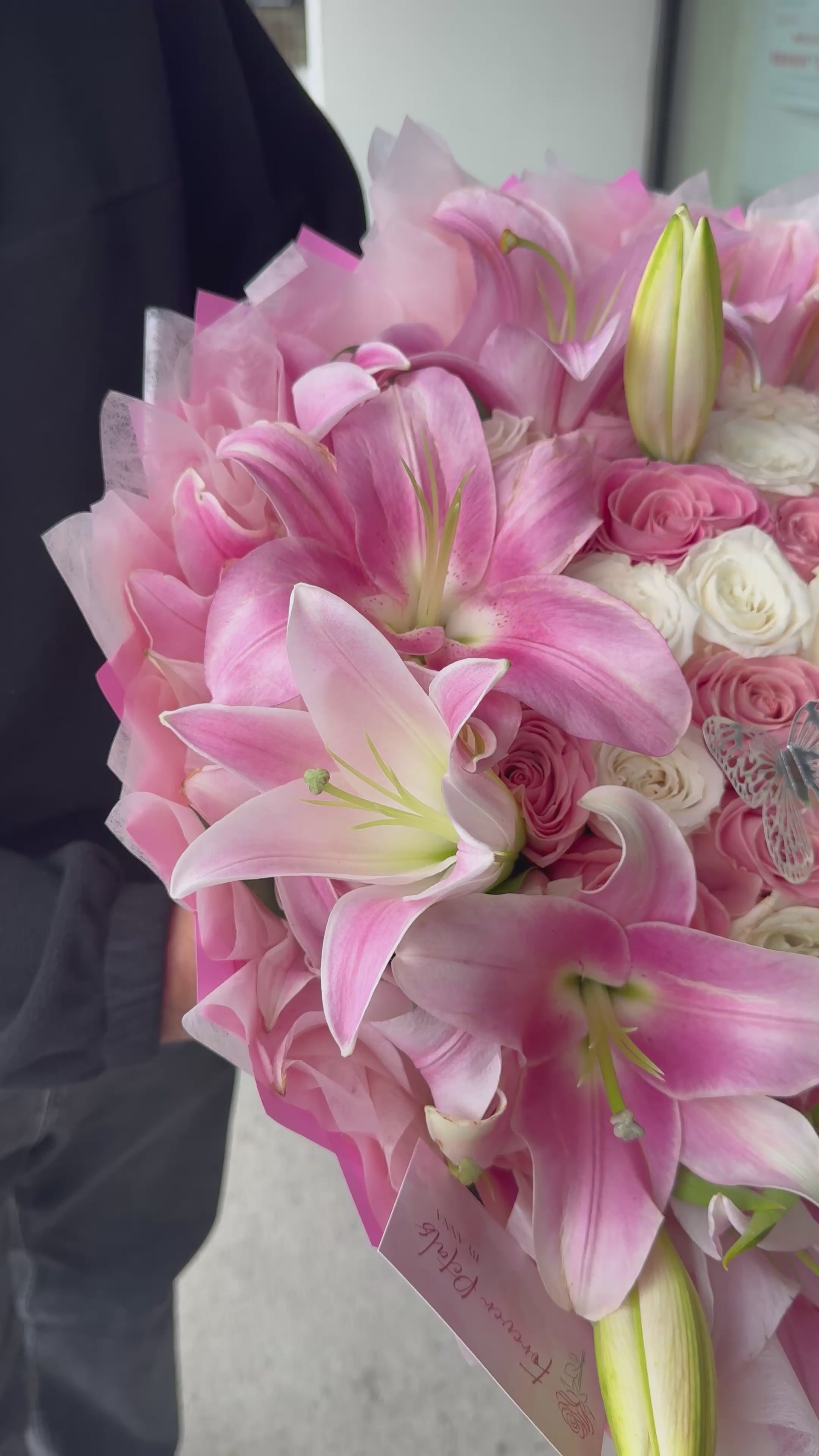 Pink Blooming Lilies Bouquet